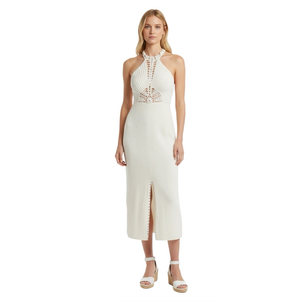 VINTAGE RARE Size XS/S  Kingston Knits Womens Halter Maxi Dress 60s/70s White